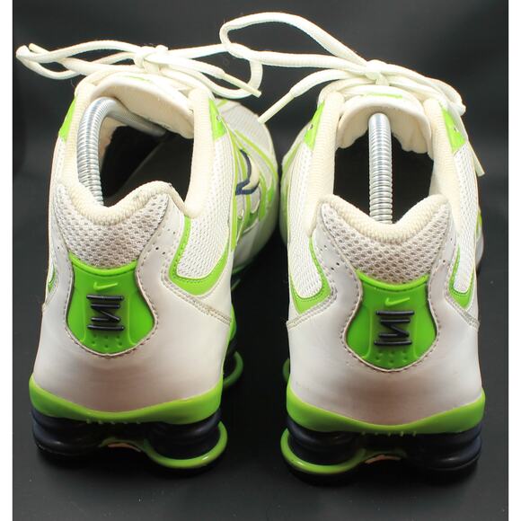 WMNS NIKE Shox Wht/ GRN Running Shoes 347522-111 Size 11 - Picture 4 of 7